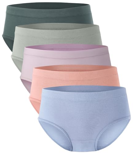 BAMBOO COOL Womens Underwear, Moisture-Wicking Briefs, Soft and Breathable Panties, Mid Waist, 5-Pack - Image 1