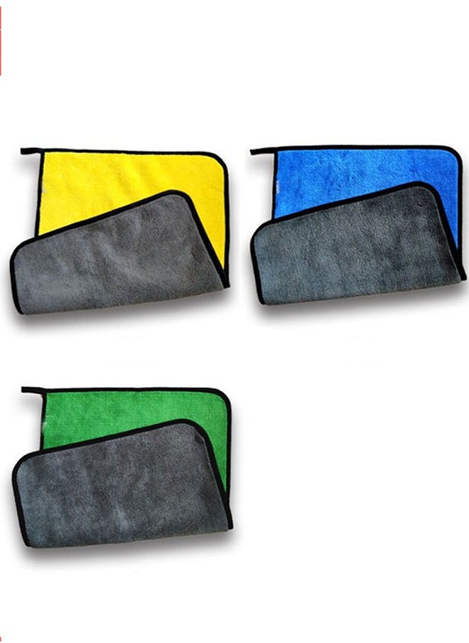 Generic - 3pcsProfessional Premium Microfiber Towels for Household Cleaning, Dual-Sided Car Washing and Detailing Towels,30*40cm - Image 1