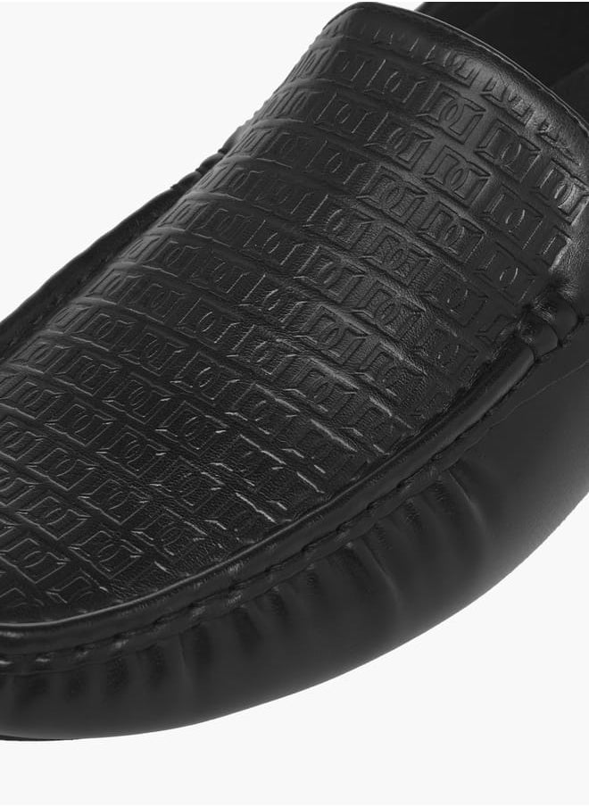 DUCHINI Men's Monogram Textured Slip-On Moccasins  - Image 4