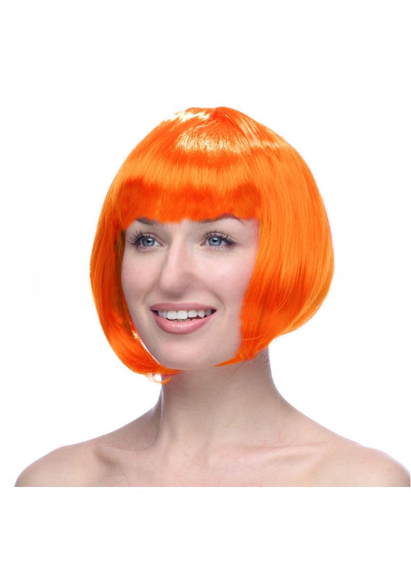 Arabest Short Bob Costume Wig Orange 