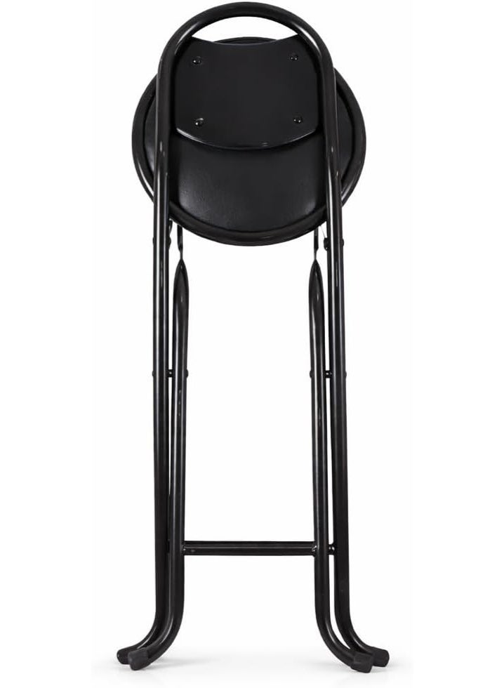 Master Gold Folding Chair Padded Backrest & Carry Handle | Portable Folding Chair with Lightweight and Space Saving Design | Ideal for Study, Prayer, Eating and Small Spaces for Home, Office, School (Black) - Image 4