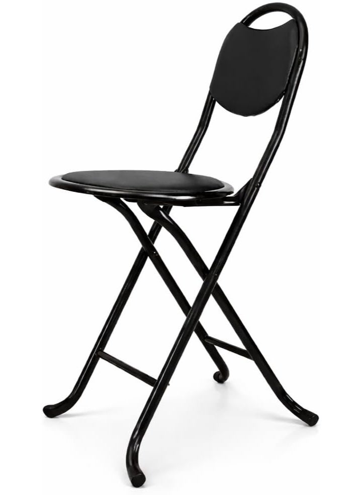 Master Gold Folding Chair Padded Backrest & Carry Handle | Portable Folding Chair with Lightweight and Space Saving Design | Ideal for Study, Prayer, Eating and Small Spaces for Home, Office, School (Black) - Image 3