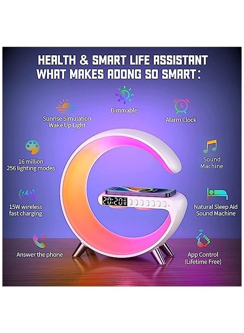 vesus Sound Machine Smart Light Sunrise Alarm Clock Wake Up Light Alarm Clocks for Bedrooms Dimmable Table Lamp with Fast Wireless Charger Alarm Clock for Heavy Sleepers Adults for Bedroom,Dorm,Gift - Image 2