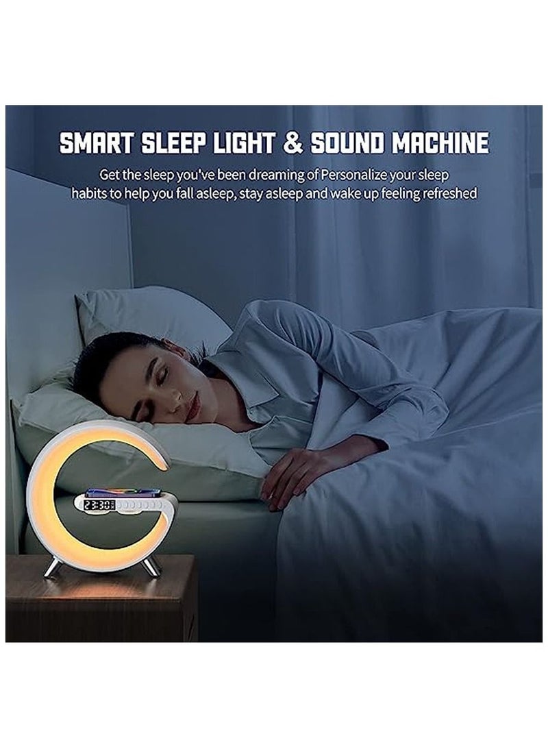vesus Sound Machine Smart Light Sunrise Alarm Clock Wake Up Light Alarm Clocks for Bedrooms Dimmable Table Lamp with Fast Wireless Charger Alarm Clock for Heavy Sleepers Adults for Bedroom,Dorm,Gift - Image 3