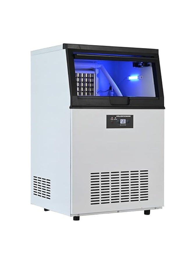 Cool Baby Integrated Ice Maker Machine, 55KGS/24H Stainless Steel Under Counter ice Machine with 15KGS Ice Storage Capacity, Freestanding Ice Maker-Bottled Water or Tap Water - Image 1