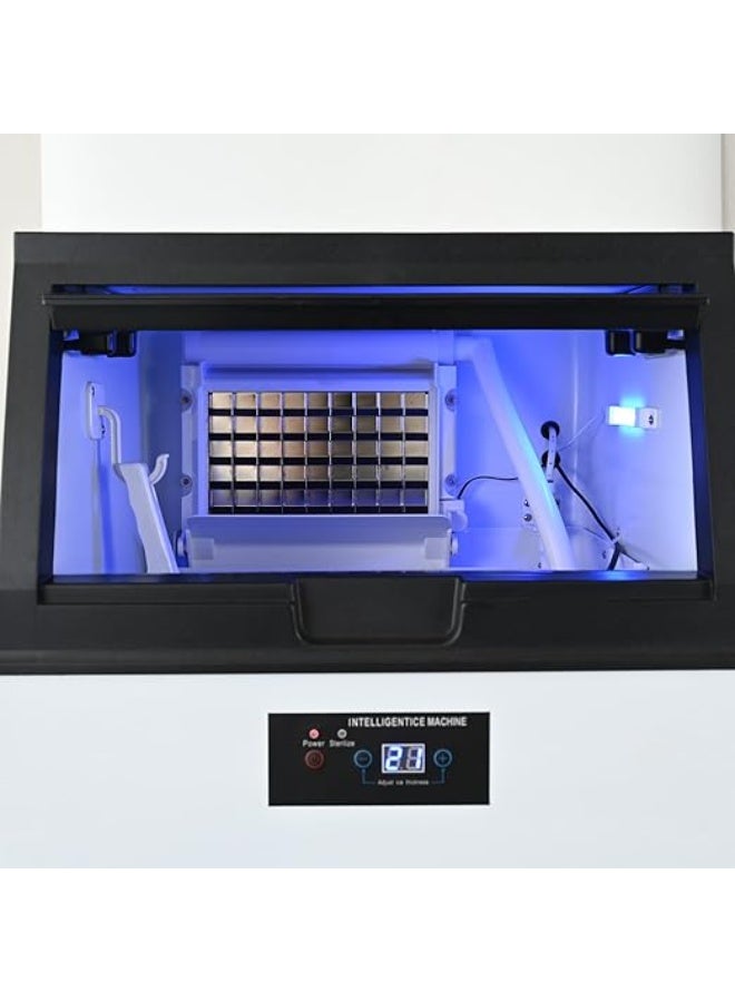 Cool Baby Integrated Ice Maker Machine, 55KGS/24H Stainless Steel Under Counter ice Machine with 15KGS Ice Storage Capacity, Freestanding Ice Maker-Bottled Water or Tap Water - Image 3