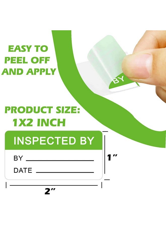 Well Tile 1X2 Inch Quality Control Inventory Lables 500 Pcs Inspected By Rectangle Stickers Fluorescent Green Adhesive Stickers For Handling Shipping Warehouse Inventory Control Organization - Image 2