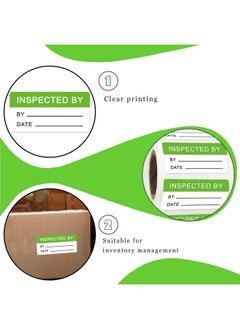 Well Tile 1X2 Inch Quality Control Inventory Lables 500 Pcs Inspected By Rectangle Stickers Fluorescent Green Adhesive Stickers For Handling Shipping Warehouse Inventory Control Organization  - Image 5