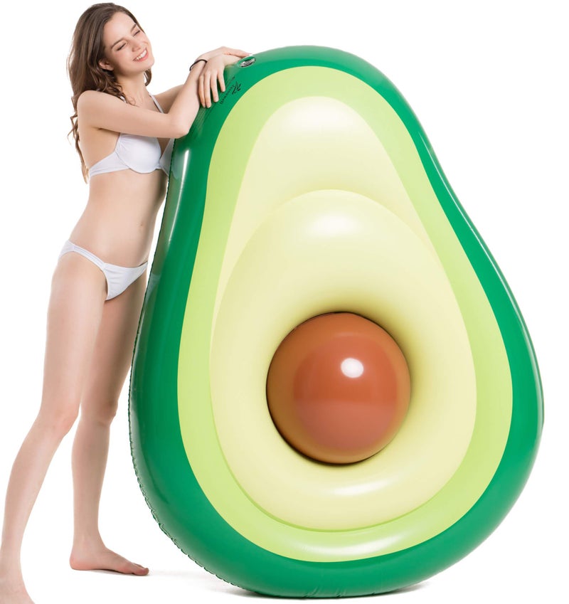 Jasonwell Inflatable Avocado Pool Float Floatie with Ball Water Fun Large Blow Up Summer Beach Swimming Floaty Party Toys Lounge Raft for Adults (XL) - Image 2