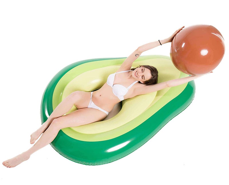 Jasonwell Inflatable Avocado Pool Float Floatie with Ball Water Fun Large Blow Up Summer Beach Swimming Floaty Party Toys Lounge Raft for Adults (XL) - Image 5