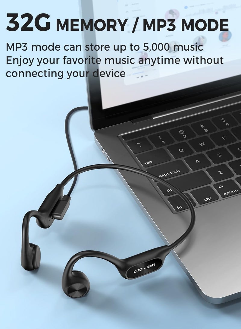 Swimming earphones, open sport earplugs, wireless Bluetooth 5.4 MP3 player with built-in 32GB memory, IPX8 waterproof earplugs, suitable for swimming, running, and cycling  - Image 4