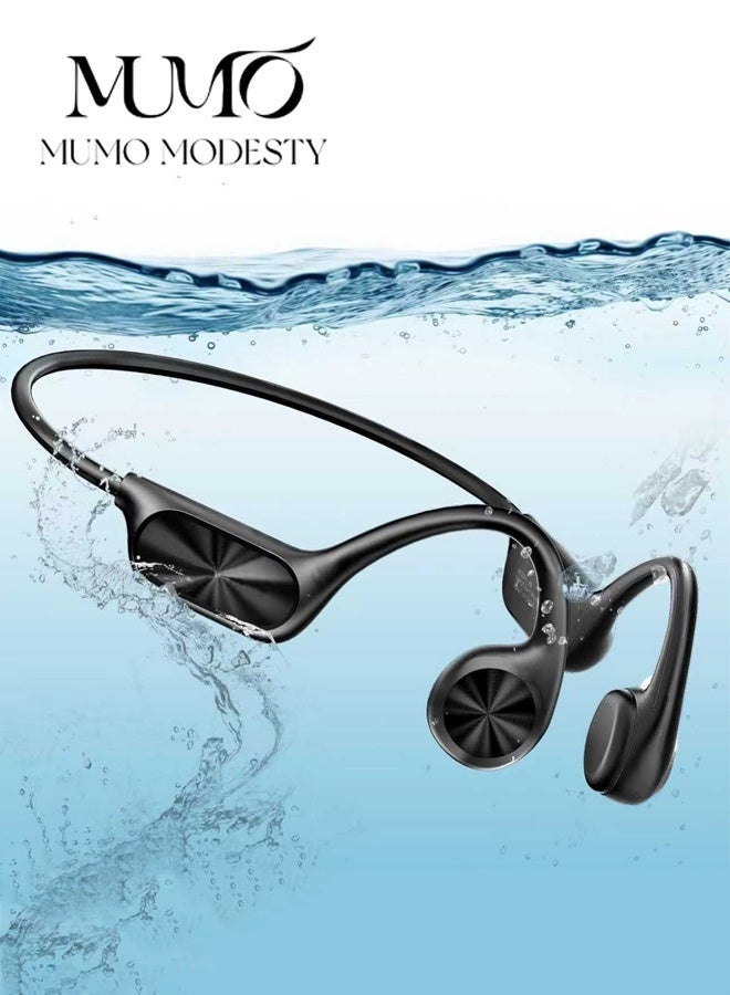 MUMO Waterproof Sports Earphones, Wireless Bluetooth Headphones, Bone Conduction Earphones, 5.4 Mp3 Player, Built-In 32gb Memory, Ipx8 Waterproof Earbuds, Open-Fit Sports Earbuds, Suitable for Swimming, Running and Cycling - Image 1