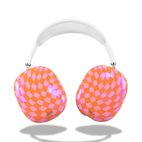 Sonix Protective Case Cover for AirPods Max Headphones | Checkmate Pink/Orange - Image 1