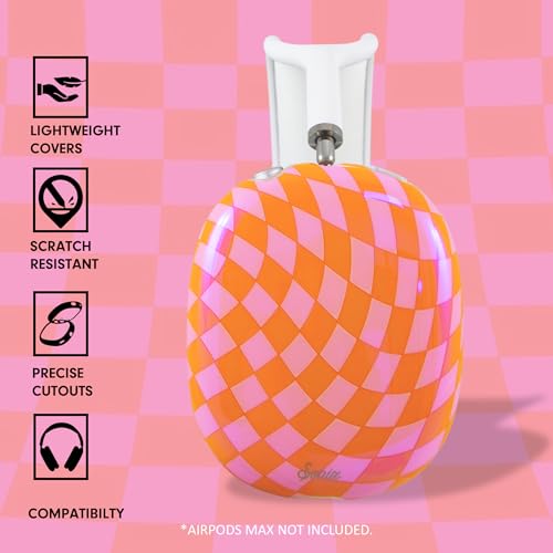 Sonix Protective Case Cover for AirPods Max Headphones | Checkmate Pink/Orange - Image 4