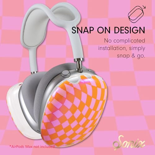 Sonix Protective Case Cover for AirPods Max Headphones | Checkmate Pink/Orange - Image 5