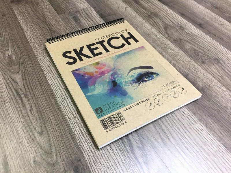 Design Ideation Watercolor Sketch Book. Spiral bound, watercolor paper sketchbook for Pencil, Ink, Marker, Charcoal and Watercolor Paints. Great for Art, Design and Education. (8.5" x 11") - Image 2