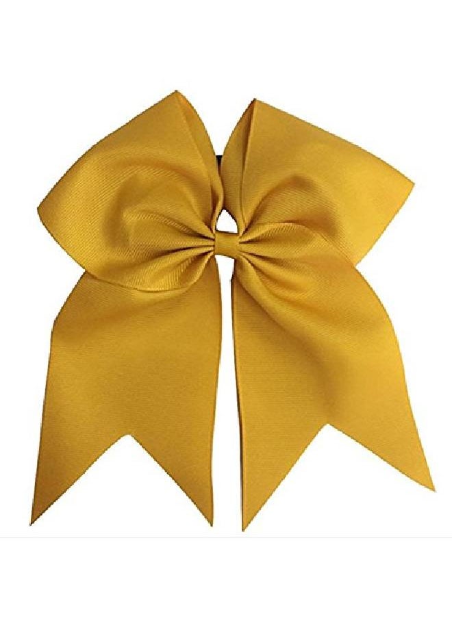 Kenz Laurenz Cheer Bows Gold Cheerleading Softball Gifts For Girls And Women Team Bow With Ponytail Holder Complete Your Cheerleader Outfit Uniform Strong Hair Ties Bands Elastics (1)  - Image 2