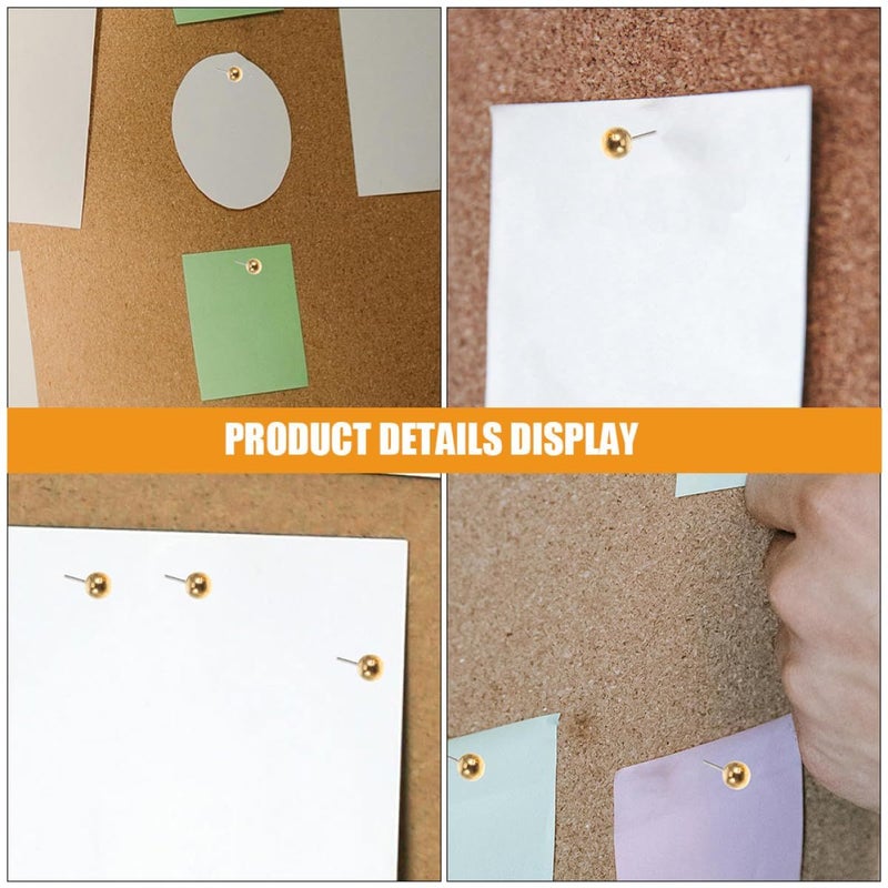 500 Gold Plastic Round Push Pins Decorative Thumbtacks for Cork Bulletin Notice Board - Image 4