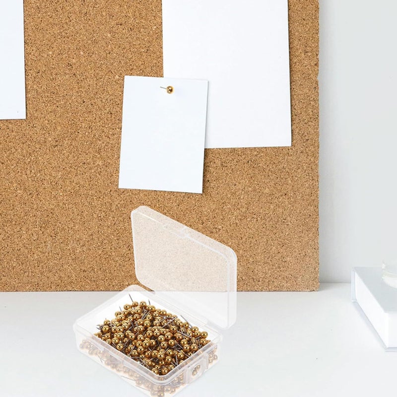 500 Gold Plastic Round Push Pins Decorative Thumbtacks for Cork Bulletin Notice Board - Image 5