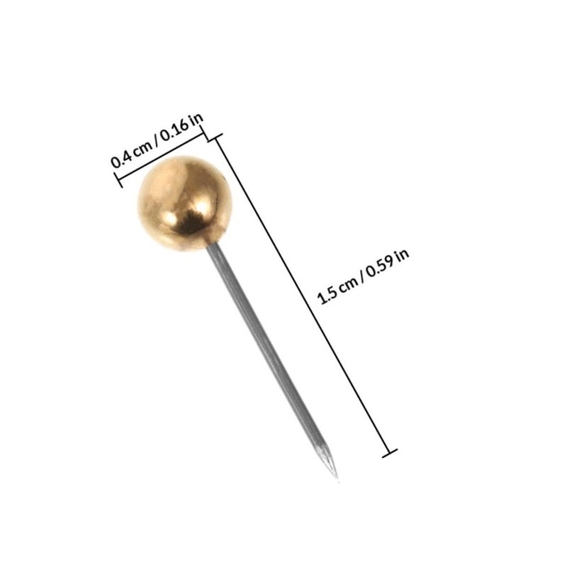 500 Gold Plastic Round Push Pins Decorative Thumbtacks for Cork Bulletin Notice Board - Image 3