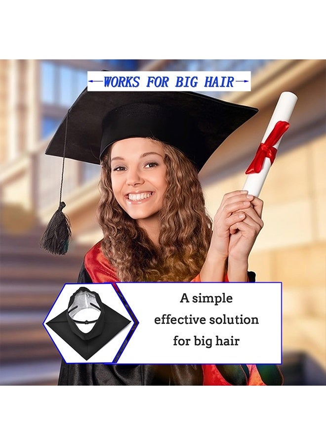 1 حزمة 2 قطعة من إدراج رباط رأس قبعة التخرج المضادة للسقوط، لتأمين قبعة التخرج وحامل تسريحة الشعر مع ملصق هوك وحلقة، للخريجين والطلاب والنساء، القبعة غير مشمولة - Image 3