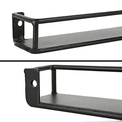 INDIAN DECOR Metal Wall Mounted Nail Polish, Essential Oils and Spice Jars Display Shelves (Black) - Set of 3 - Image 5