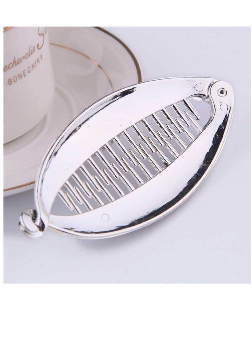 KASTWAVE 4Pcs Elegant Shining Rhinestone Crystal Banana Clip Hair Clincher Rounded Edges Hair Comb Fish Shape Grips Clamp Headwear for Women  Girls Flexible Banana Clips Hair for Thin Hair Ponytail Holder - Image 3