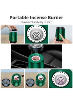 Oud Bukhoor Car USB Mini Type-C Power Rechargeable Incense Burner Decorations Green 9.8x7.4x6.7 cm  - Image 3
