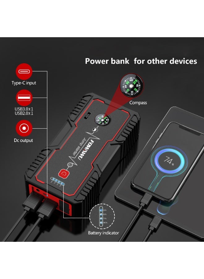 FOWAWU 6000A Car Jump Starter for 12V Car Battery Portable Battery Jumper Pack - Image 4