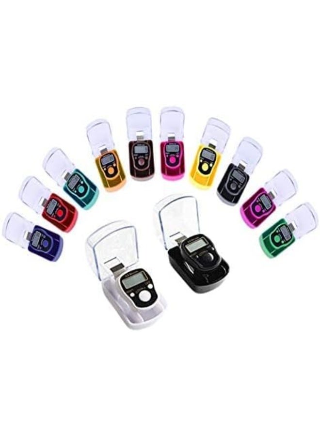 8 قطع عداد أصابع رقمي، حلقة عداد تالي، عداد تالي ، عداد تالي رقمي للأصابع، عداد تالي رقمي للأصابع، شاشة عرض صغيرة محمولة باليد للتسبيح، لرياضة الصلاة والجولف (متعدد الألوان) - Image 1