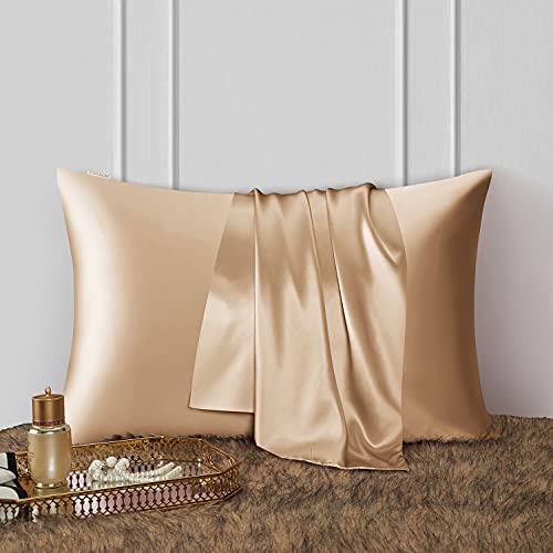 DISANGNI Silk Indulgence Set Premium 22 Momme Mulberry Silk Pillowcase Eye Mask Duo for Hair and Skin Rejuvenation1pc King Size 20 x36 Gold - Image 3