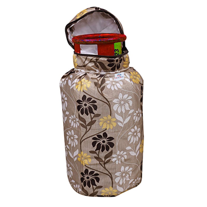 Kuber Industries Heart Home Polyester Floral Print Zippered Propane Tank CoverLPG Gas Cylinder Cover GreenPack of 2HHEART015489  - Image 2