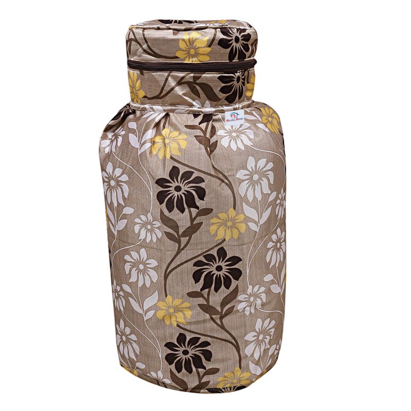 Kuber Industries Heart Home Polyester Floral Print Zippered Propane Tank CoverLPG Gas Cylinder Cover GreenPack of 2HHEART015489  - Image 3