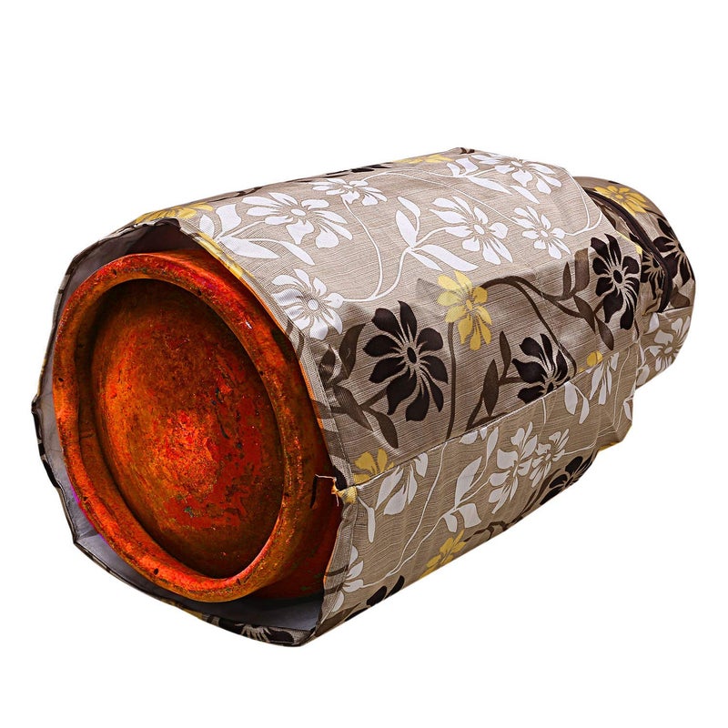 Kuber Industries Heart Home Polyester Floral Print Zippered Propane Tank CoverLPG Gas Cylinder Cover GreenPack of 2HHEART015489  - Image 4