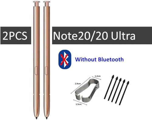 Qenw 2PCS Galaxy Note 20 Stylus Pen Replacement (Without-Bluetooth) for Samsung Galaxy Note 20 Ultra S Pen + Replacement Tips (Gold/Bronze) - Image 2