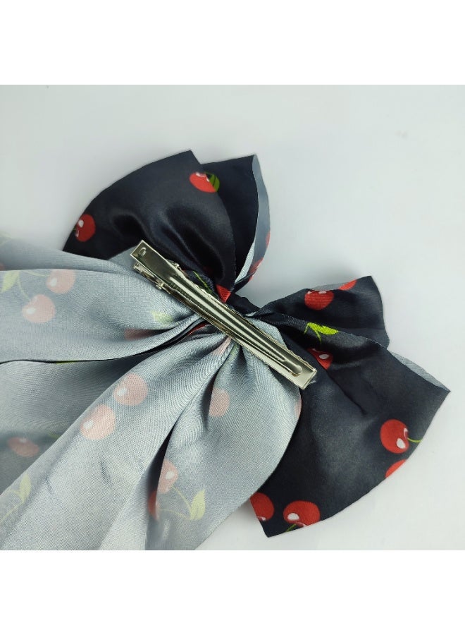 Large satin bow hair clip - high quality material - Image 3