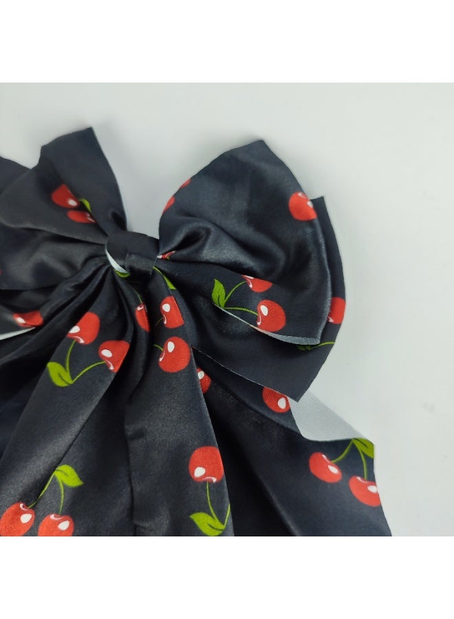Large satin bow hair clip - high quality material - Image 2