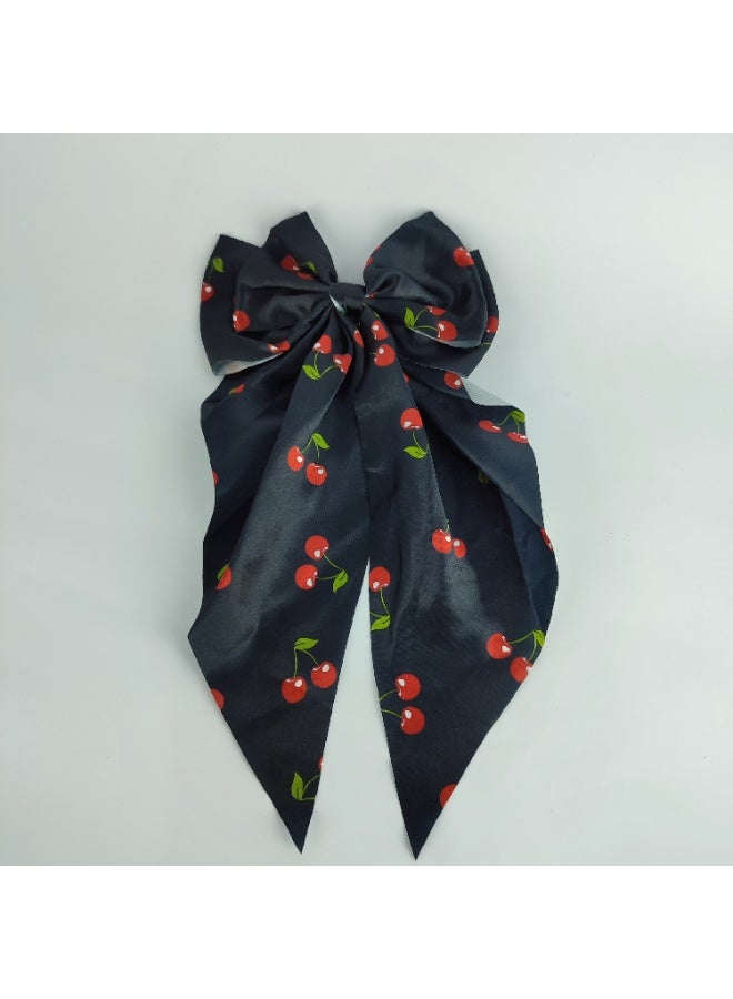 Large satin bow hair clip - high quality material - Image 1