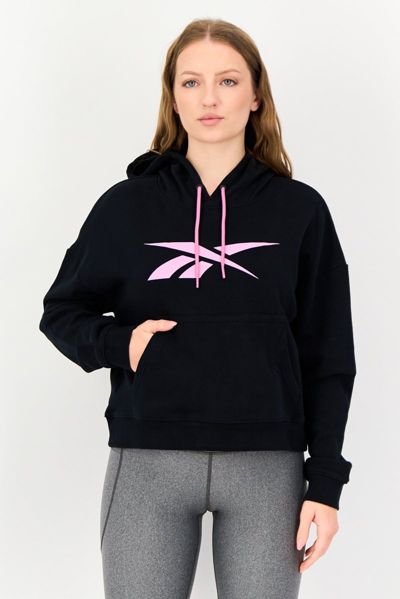 Reebok Women Sportswear Fit Long Sleeve Outdoor Hoodie, Black - Image 1