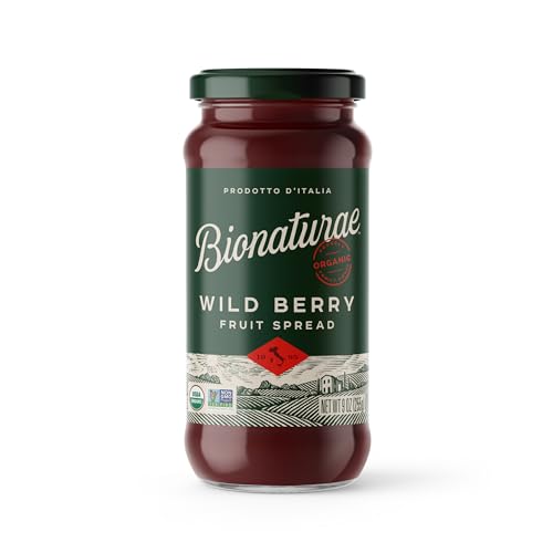 Bionaturae Organic Wild Berry Fruit Spread - Jelly Organic, Non-GMO, USDA Certified, No Sugar Added, No Preservatives, Organic Fruit Jam, Jam Organic, Made in Italy - 9 Oz - Image 1