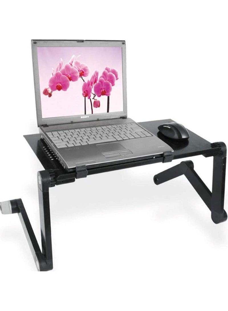 هويتك حامل كمبيوتر محمول قابل للطي مصنوع من سبائك الألومنيوم للسرير والأريكة، باللون الأسود - Image 3