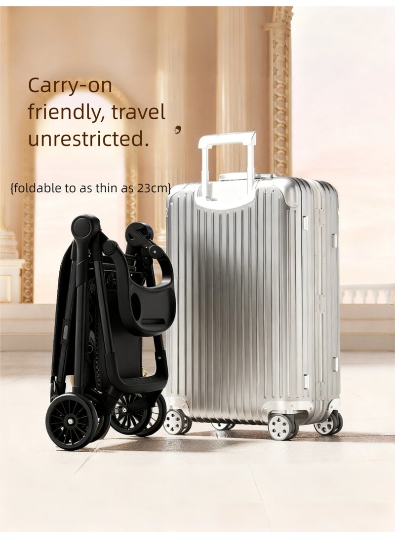 I LOVE KIDS Children's Lightweight Stroller,Trip Stroller,Compact for Airplanes,Lightweight Stroller with Seat Belt,Coastal Stroller for Children 1-6 Years,One Hand Foldable(Black) - Image 5