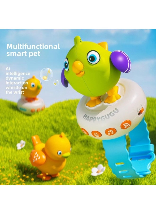 null - Goo Goo Bird Charging Puzzle Intelligent AI Dialogue Color Change Voice Control Induction Children's Toy Watch Learn To Talk And Whistle-Color:Gugu Bird Green Parrot [smart Ai Dialogue Edition] - Image 1