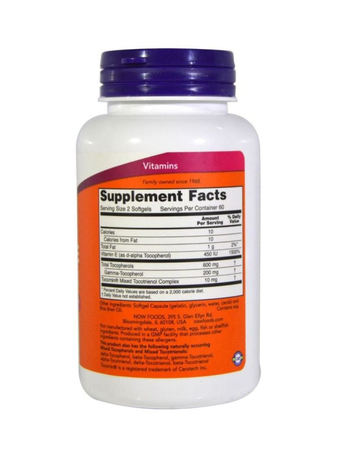Now Foods Advanced Gamma E Complex Dietary Supplement - 120 Softgels - Image 2