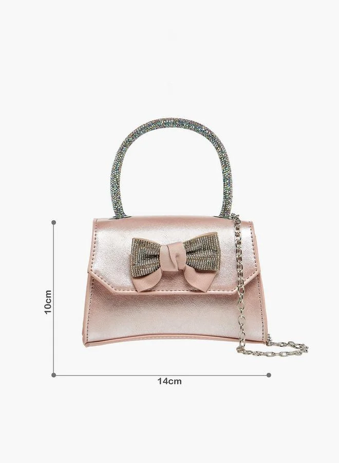Celeste Bow Embellished Crossbody Bag with Chain Strap Ramadan Collection
