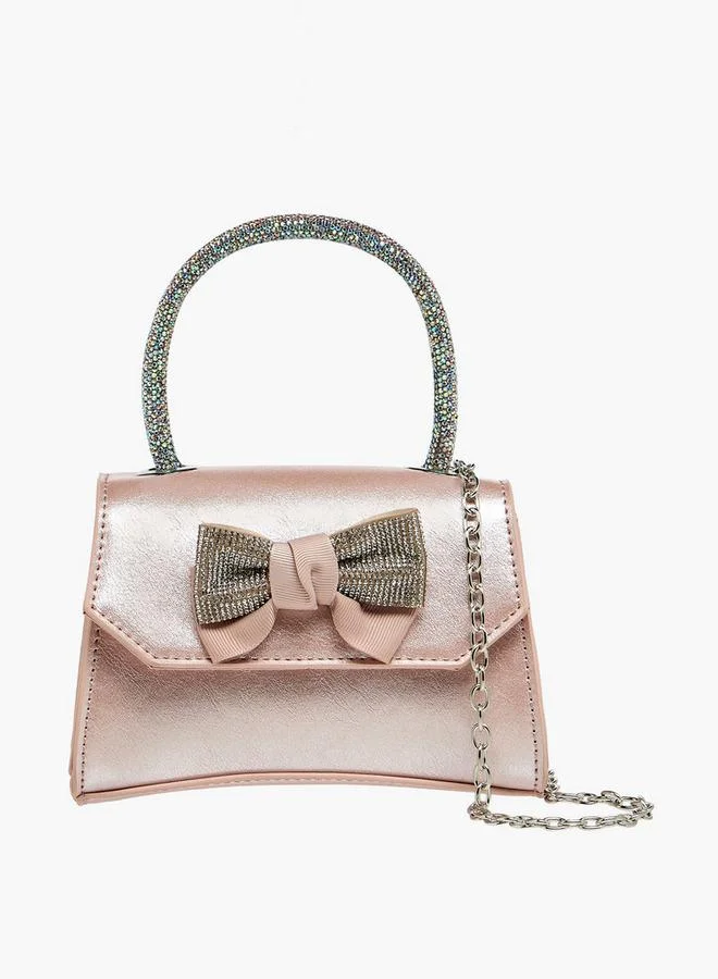 Celeste Bow Embellished Crossbody Bag with Chain Strap Ramadan Collection