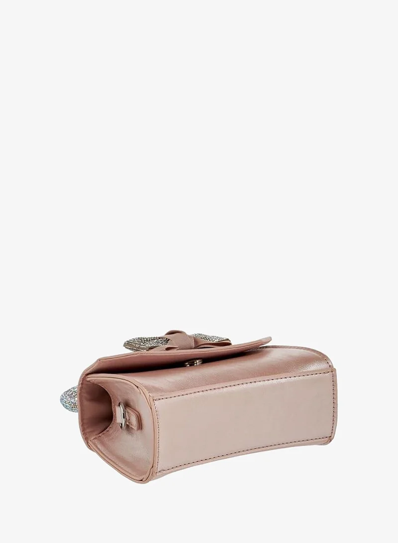 Celeste PINK Bow Embellished Crossbody Bag with Chain Strap for Women | Best Price UAE