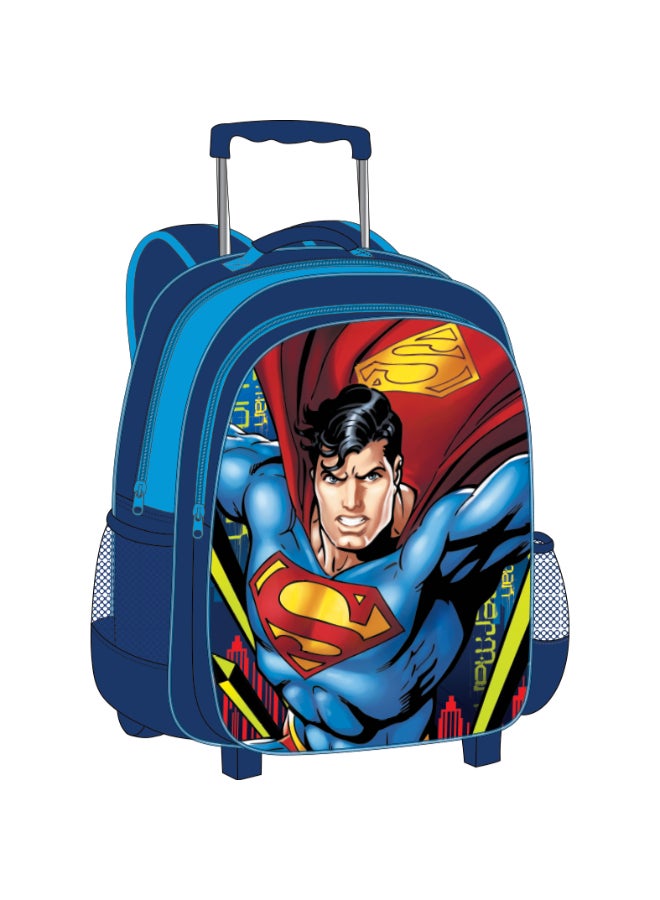DC Superman 5 in 1 Value Pack (16" Trolley Bag with Lunch Box, Lunch bag, Water Bottle and Pencil Case)