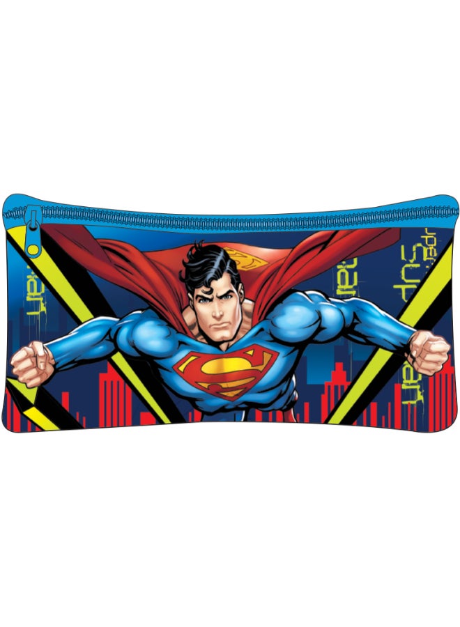 DC Superman 5 in 1 Value Pack (16" Trolley Bag with Lunch Box, Lunch bag, Water Bottle and Pencil Case)