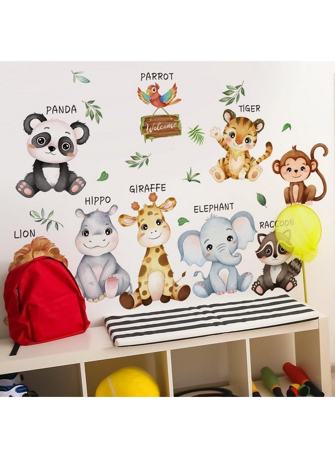 Mirabuy Large Safari Animals Educational Wall Decals Jungle Animals Wall Stickers Lion Panda Giraffe Monkey Tiger Wall Decor Murals for Nursery Kids Room Playroom - Image 4